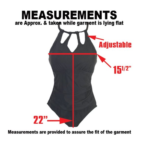 NWT's Kona Sol Women's Black One Piece 1pc Swimsuit Size Medium - Picture 5 of 6